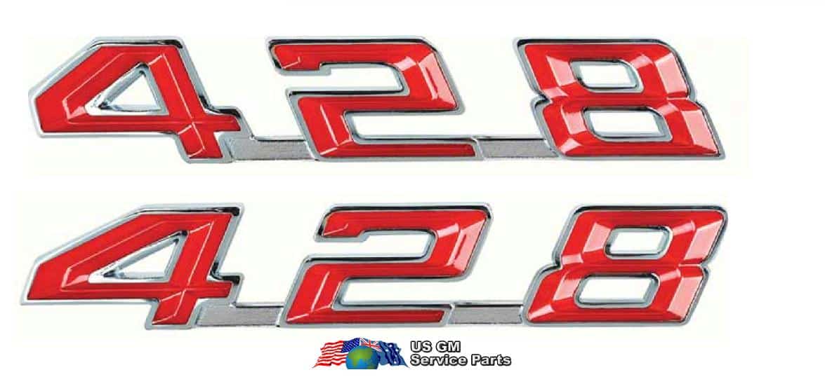 Emblem: "428" - 67-69 Hood (pair)